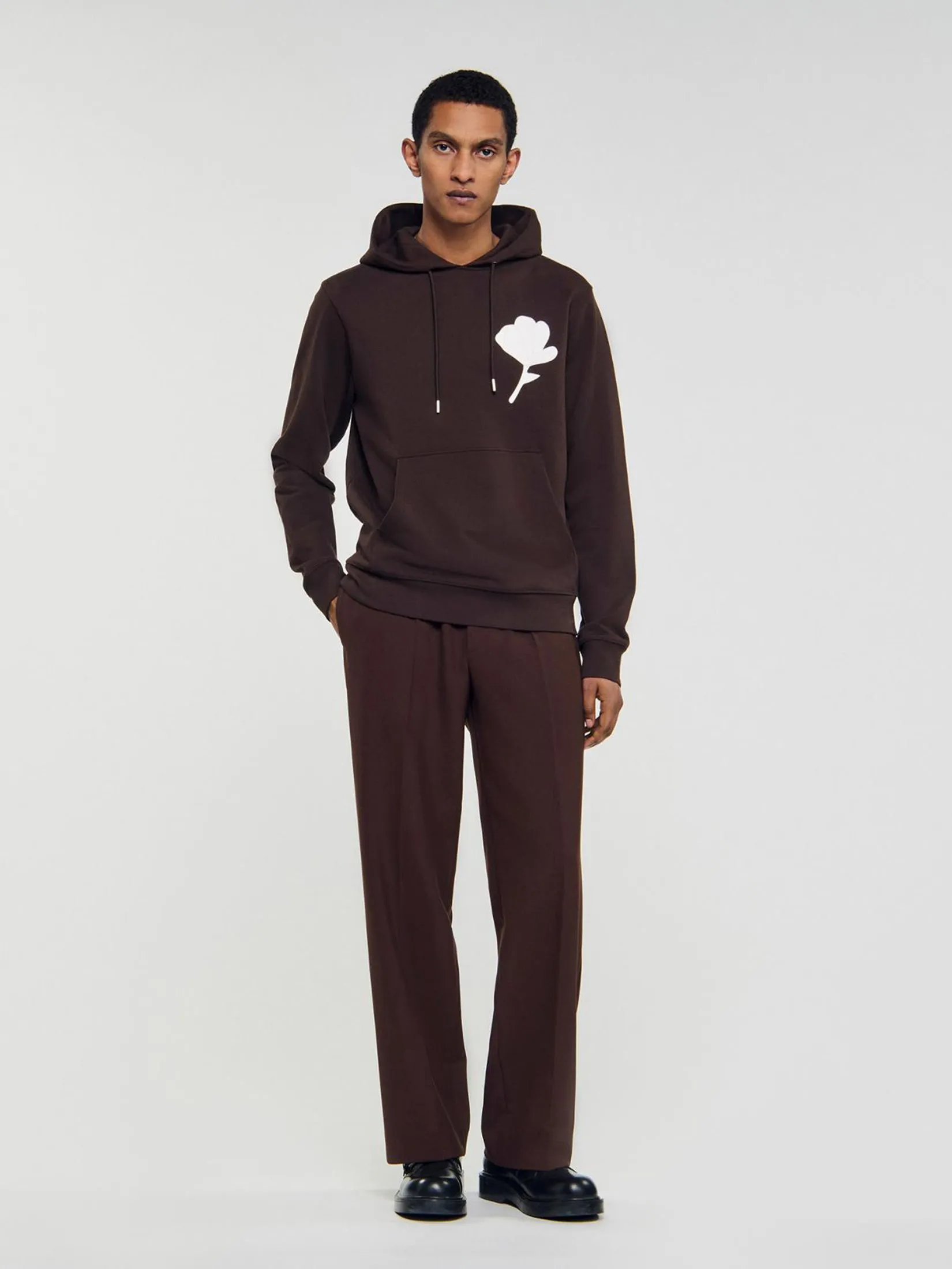 SANDRO Sweatshirt With Flower Patch