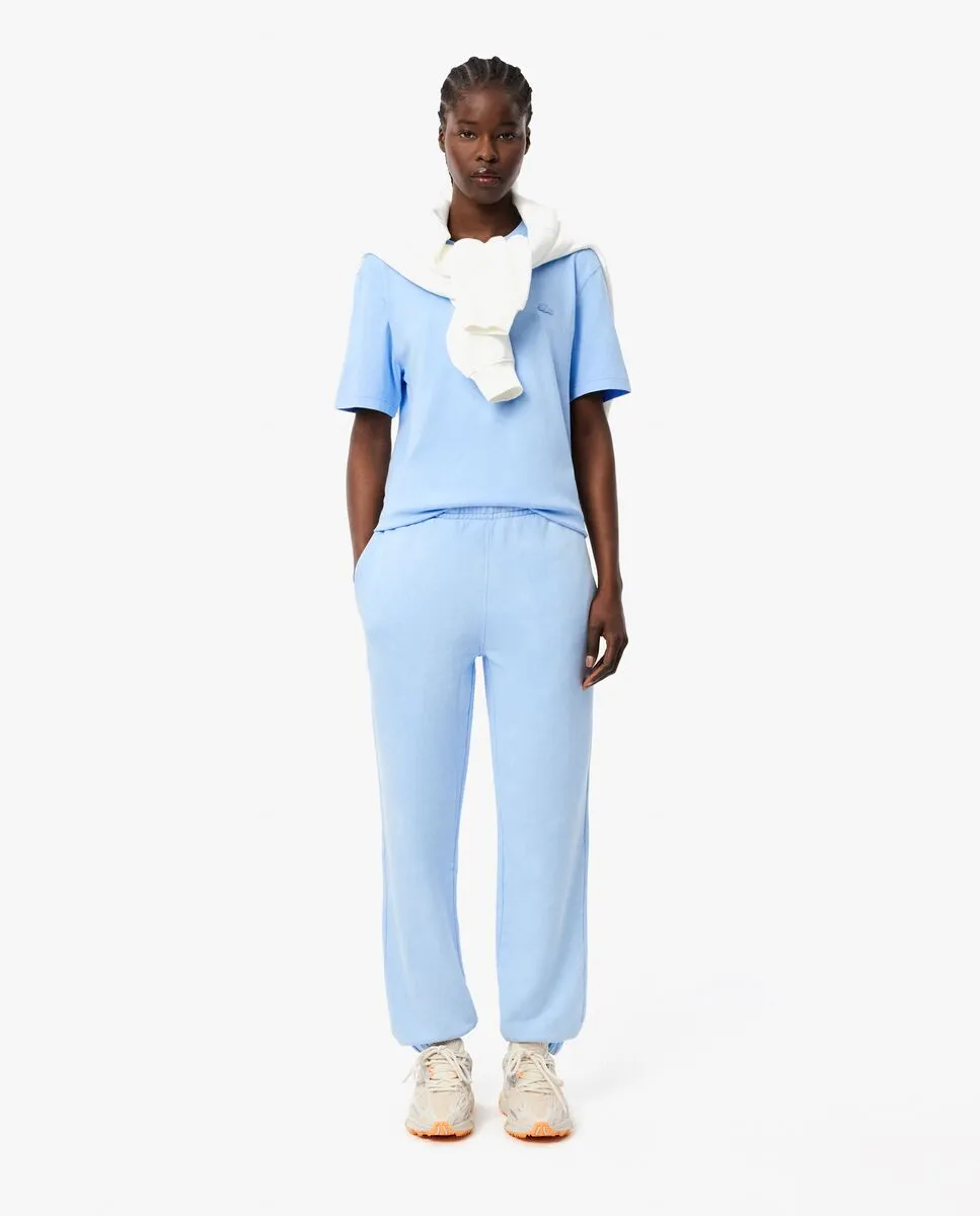 LACOSTE Washed Effect Heavy Cotton T-shirt Blue