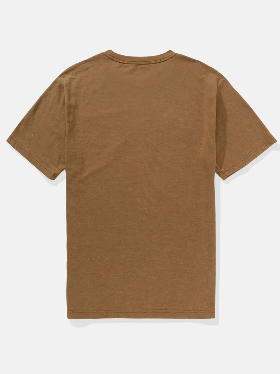 AMERICAN EAGLE MEN G SS CORE BRAND SET IN TEE- CVC FAUX HTHR + SERIOUSLY SOFT WASH 200 BROWN