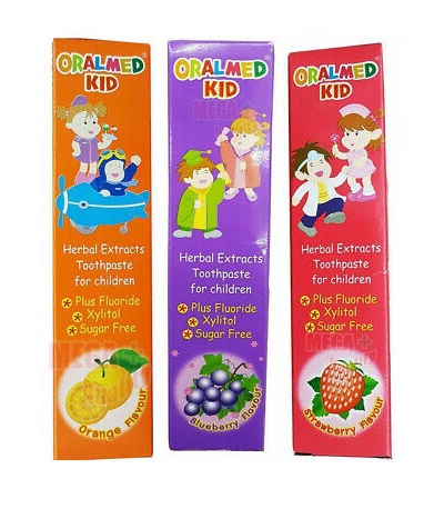 Детская гелевая зубная паста Oralmed Kid 40 гр 4 вкуса