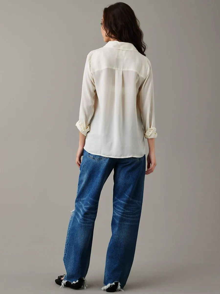 AMERICAN EAGLE WOMEN  CORE SLIM SHIRT 548 VINTAGE SAIL