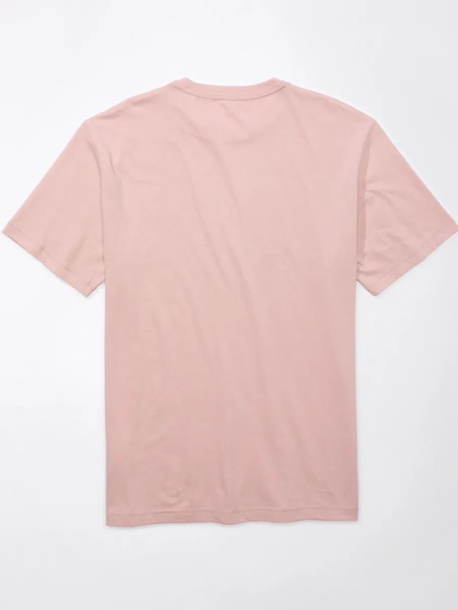 AMERICAN EAGLE MEN G SS CORE BRAND SET IN TEE- PC DYE + SERIOUSLY SOFT WASH 615 PINK