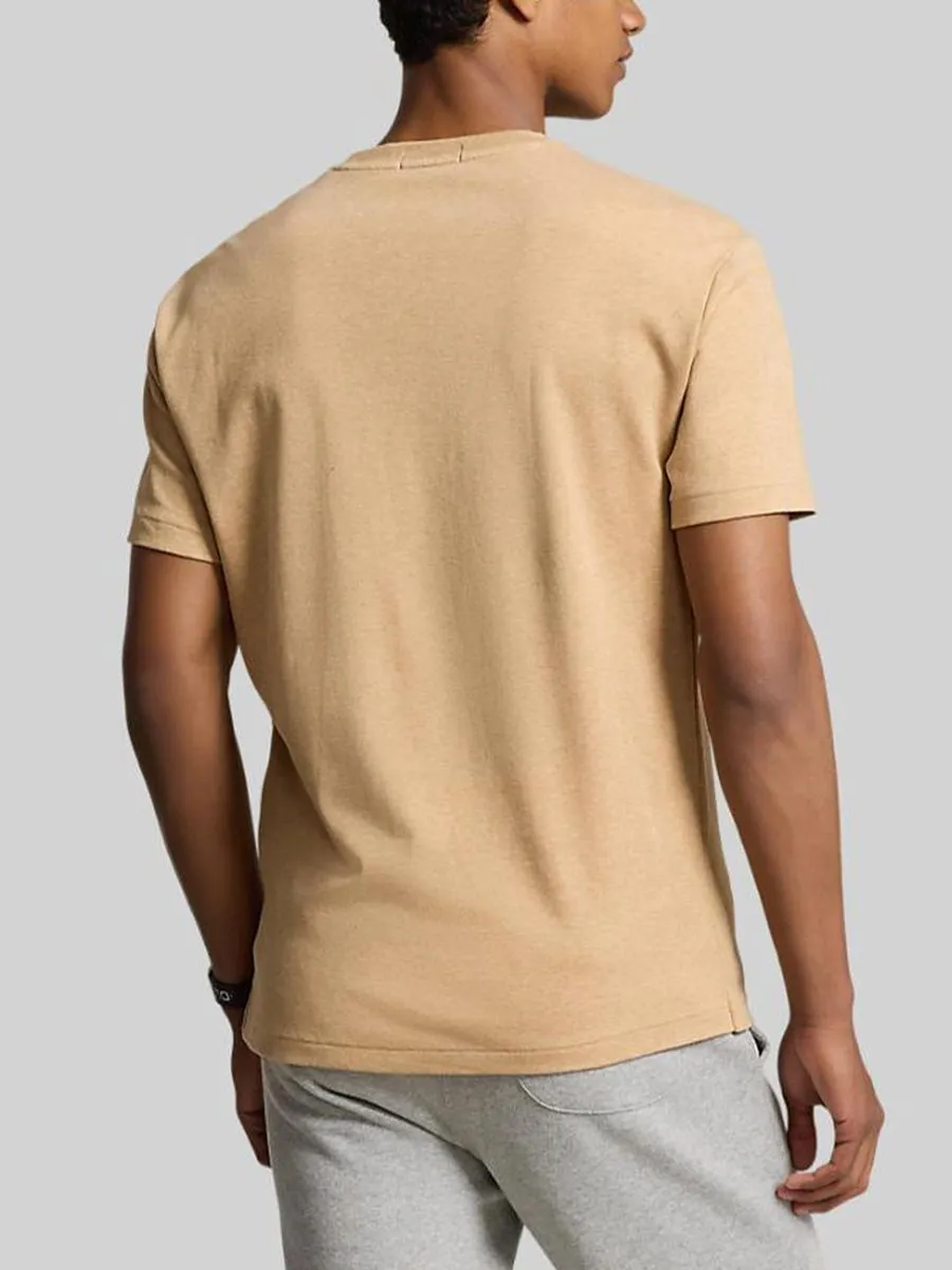 POLO RALPH LAUREN Men Tee-Custom Slim Fit Soft Cotton T-Shirt-Medium Beige-260