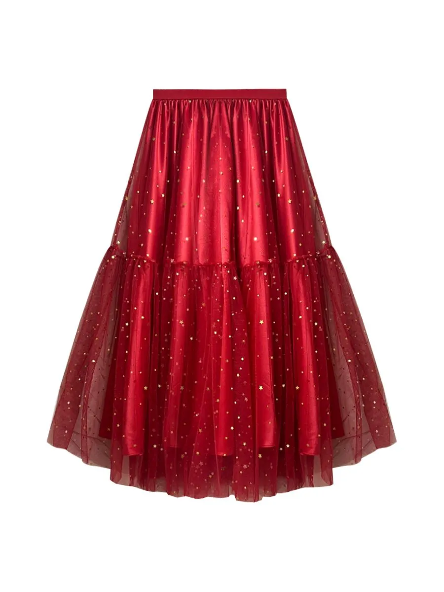 ICONIC WOMAN BURGUNDY DRAGON SKIRT
