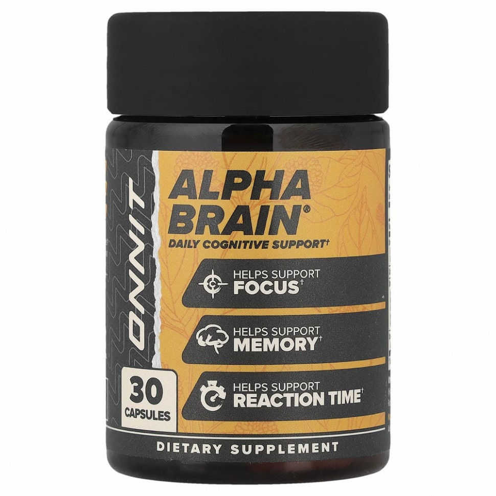 Onnit, Alpha Brain, память и концентрация, 30 капсул