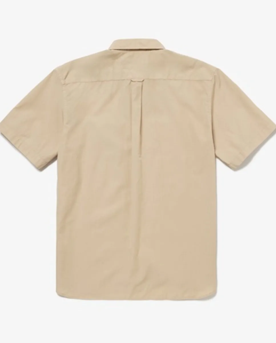 LACOSTE Relaxed Fit Natural Dyed Poplin Shirt Beige