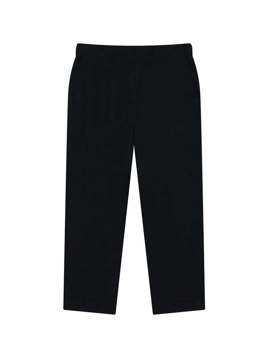 GIORDANO Women's Relax Elastic Waist Twill Audrey Pants Black