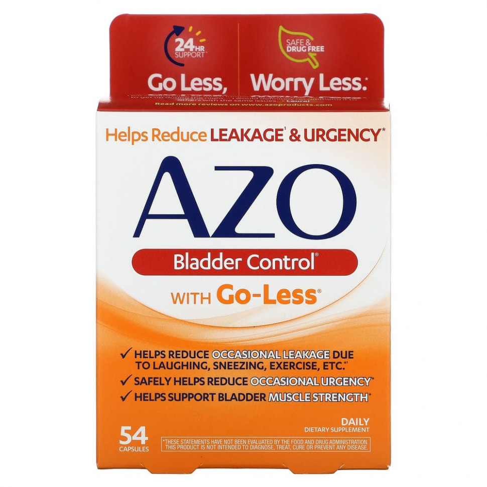 Azo, Bladder Control, with Go-Less, 54 Capsules - AZO-76002-54 шт.