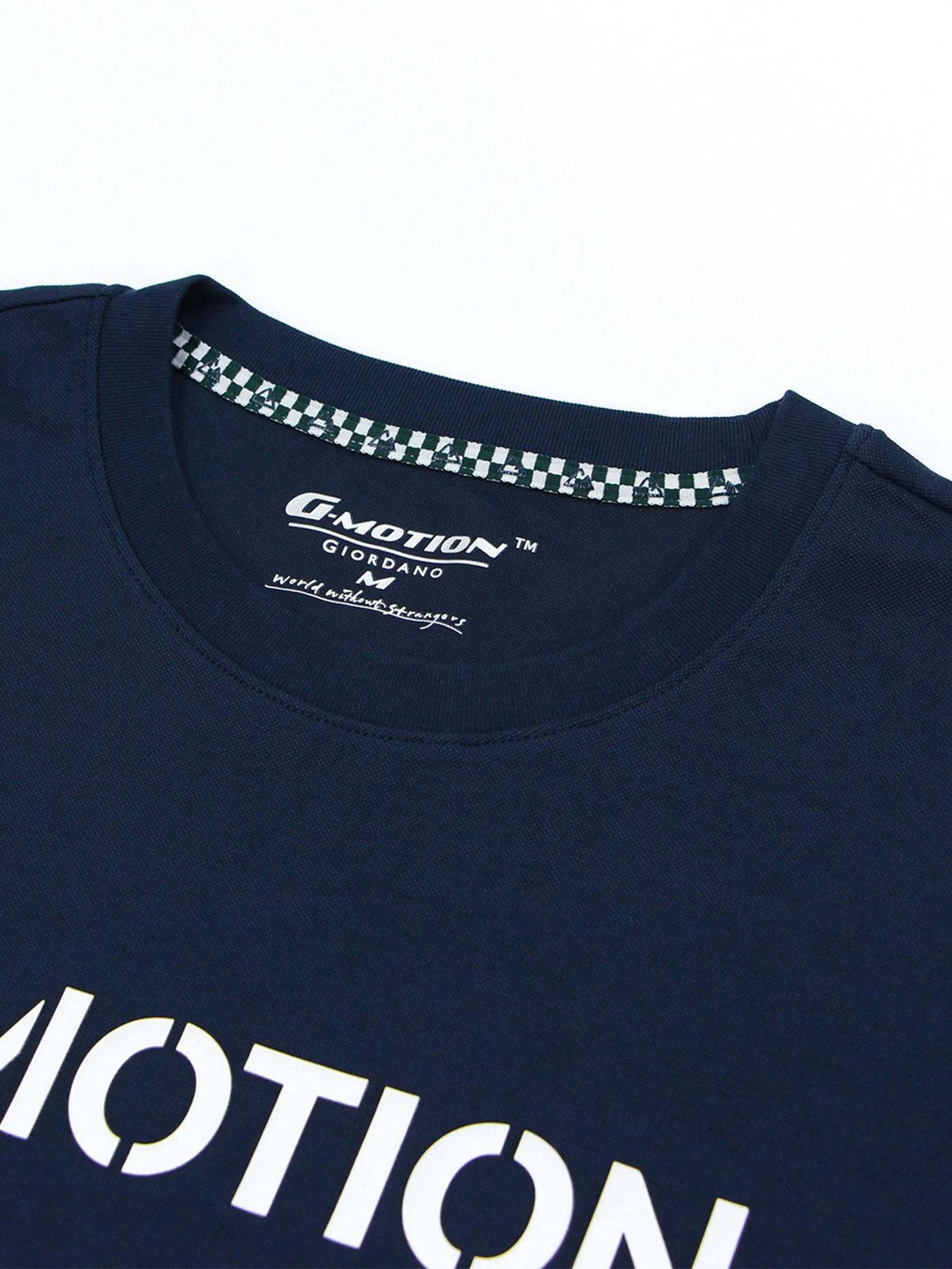 GIORDANO Men's Relaxed Cool UV-resistant G-Motion Tee (Tennis) Navy