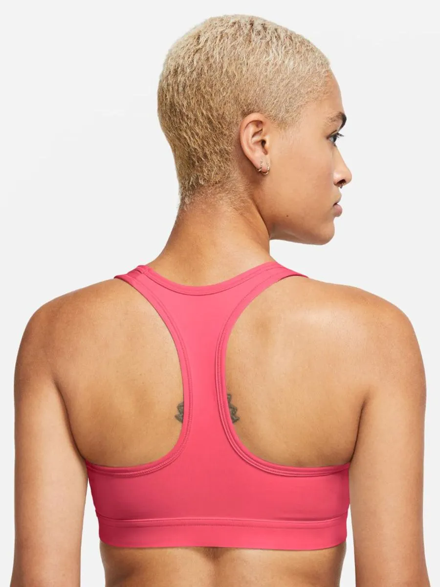 NIKE Women Padded Sports Bra Swoosh Medium Support Aster Pink/White