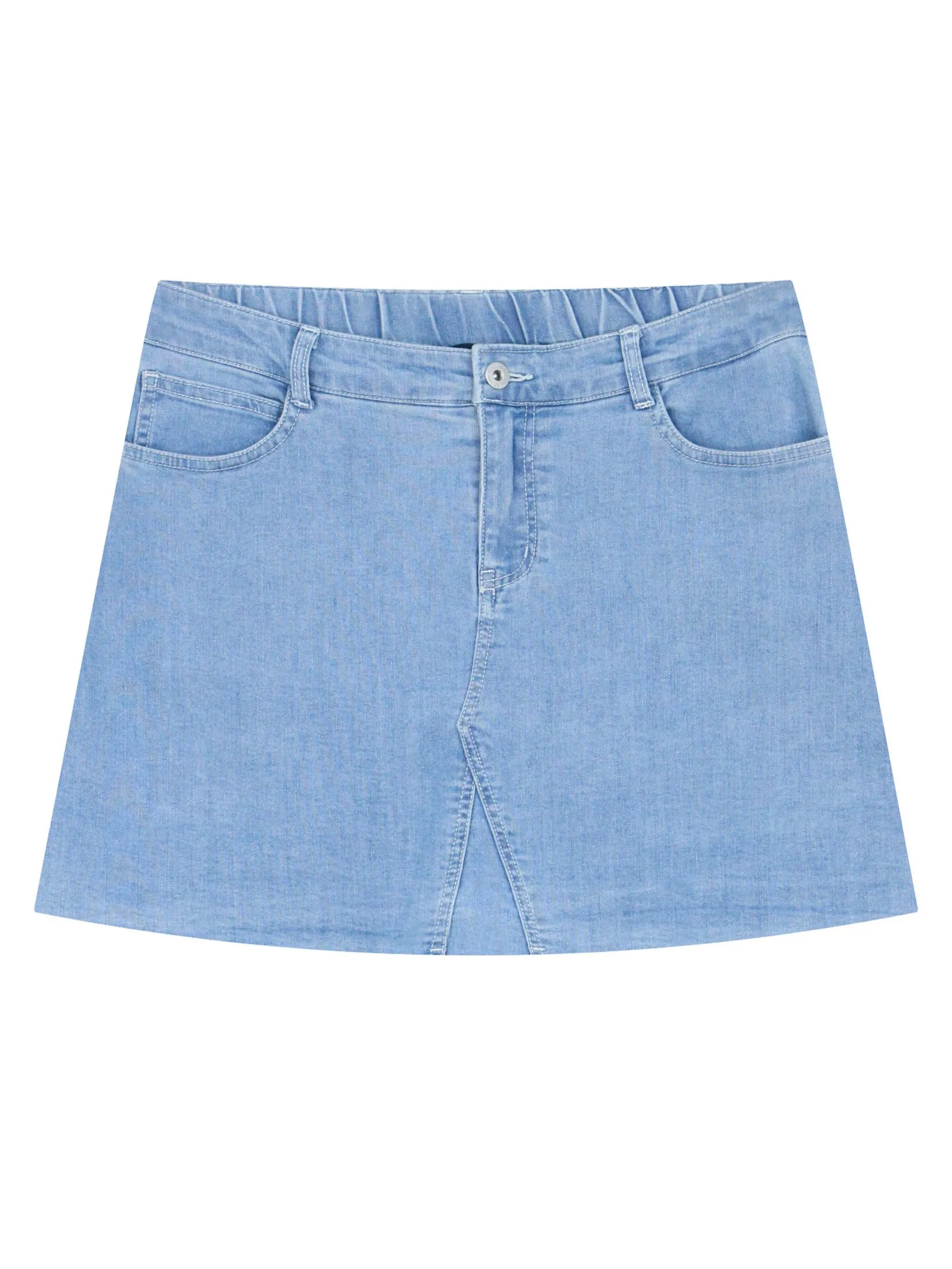 GIORDANO Women's Relaxed Denim Skorts Light Indigo Blue