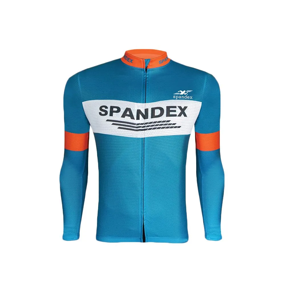 SPANDEX Blue/Orange-CL002-Cycling Long Sleeve