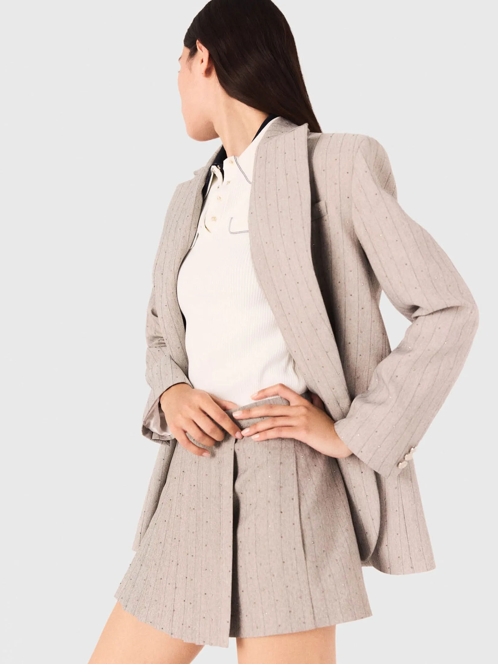 MAJE Women Suit Jacket Rhinestone