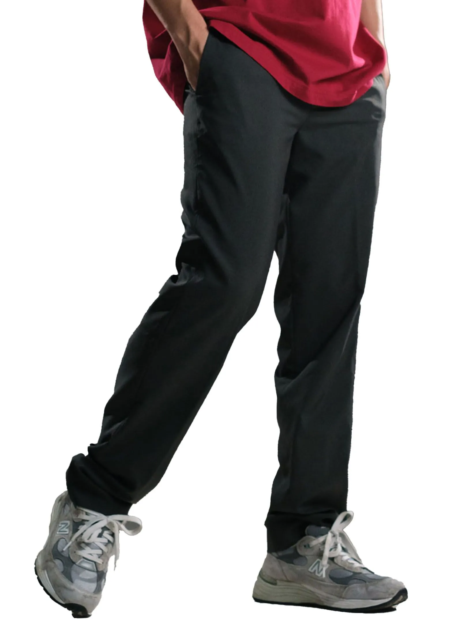 ERA-WON Men's Pants Relaxed workday Relaxed straight legs Dark grey