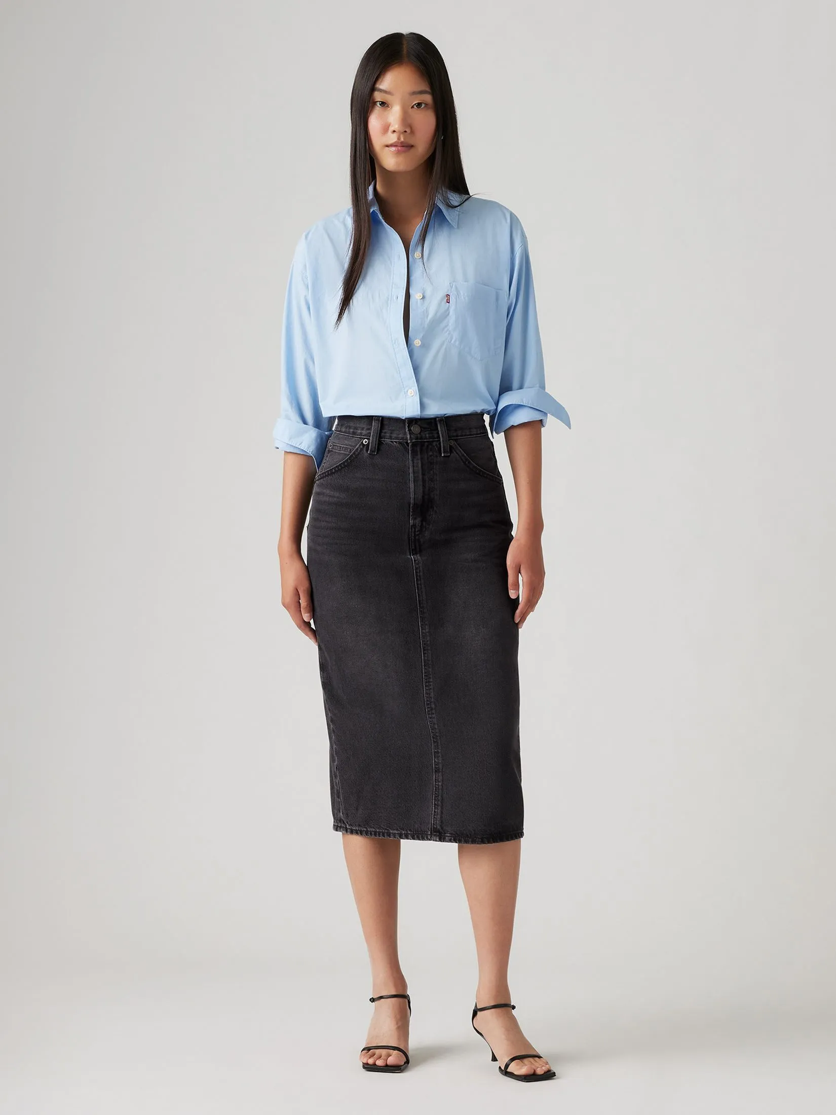 LEVI'S Women's High-Rise Slit Skirt Black