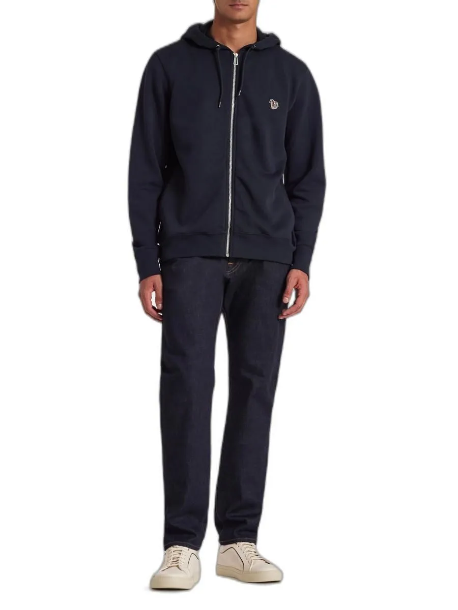 PAUL SMITH SWEATSHIRTS MENS REG FIT ZIP HOODY ZEBRA VERY DARK NAVY