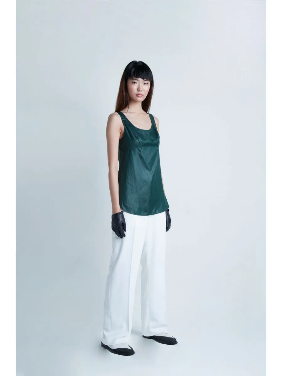 SENADA WOMEN DEEP GREEN SLEEVELESS BLOUSE