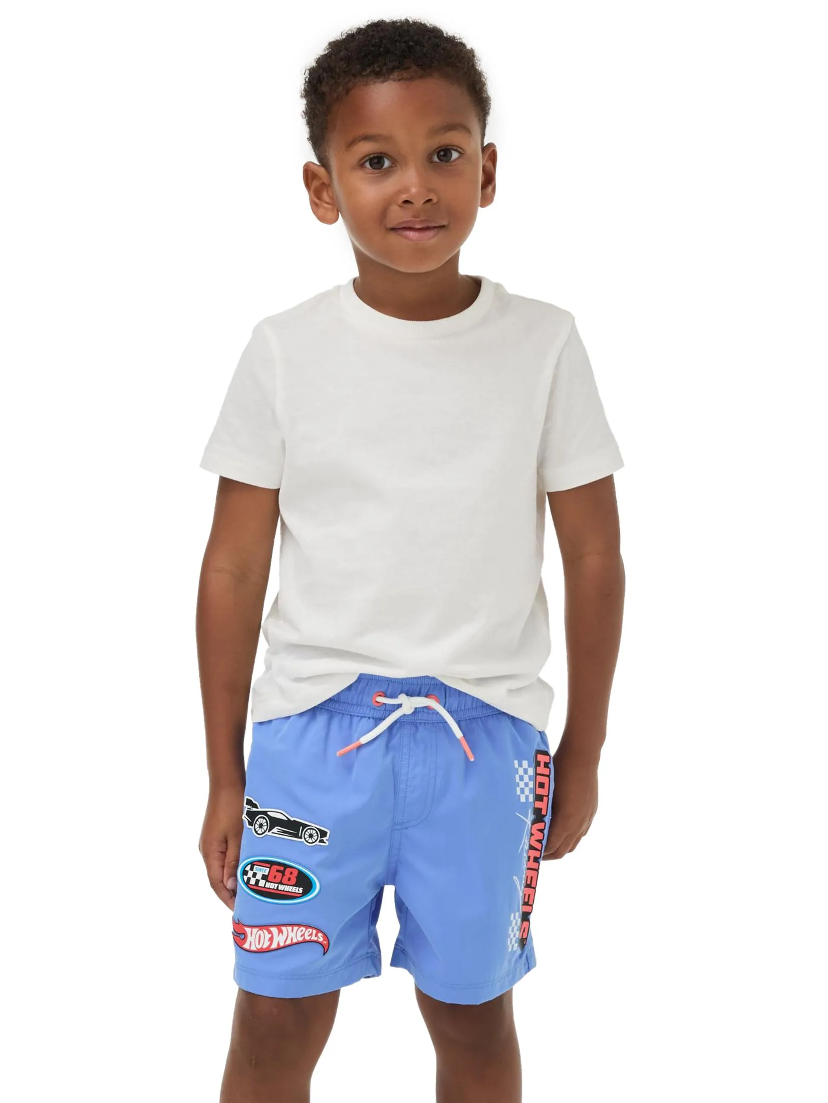MARKS & SPENCER KIDS Boy Toddler Swim Shorts Hot Wheels Blue Mix