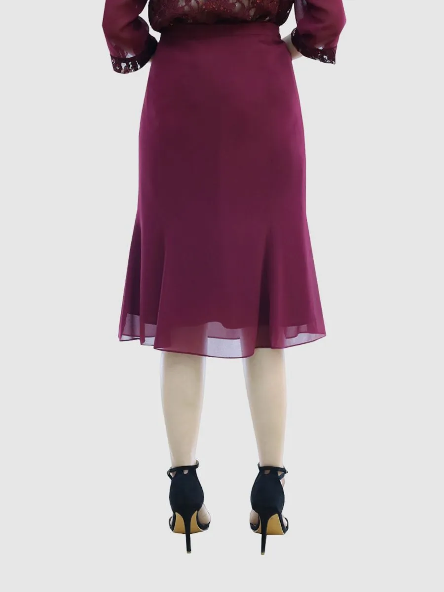 MIKIKO Women  Skirt Chiffon Shirament  Red