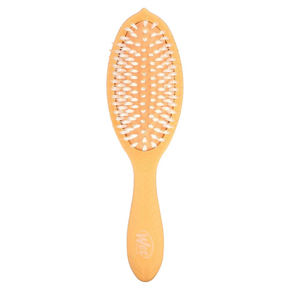 Wet Brush, Go Green ™, кисть для ухода и блеска с кокосовым маслом, апельсин, 1 шт.