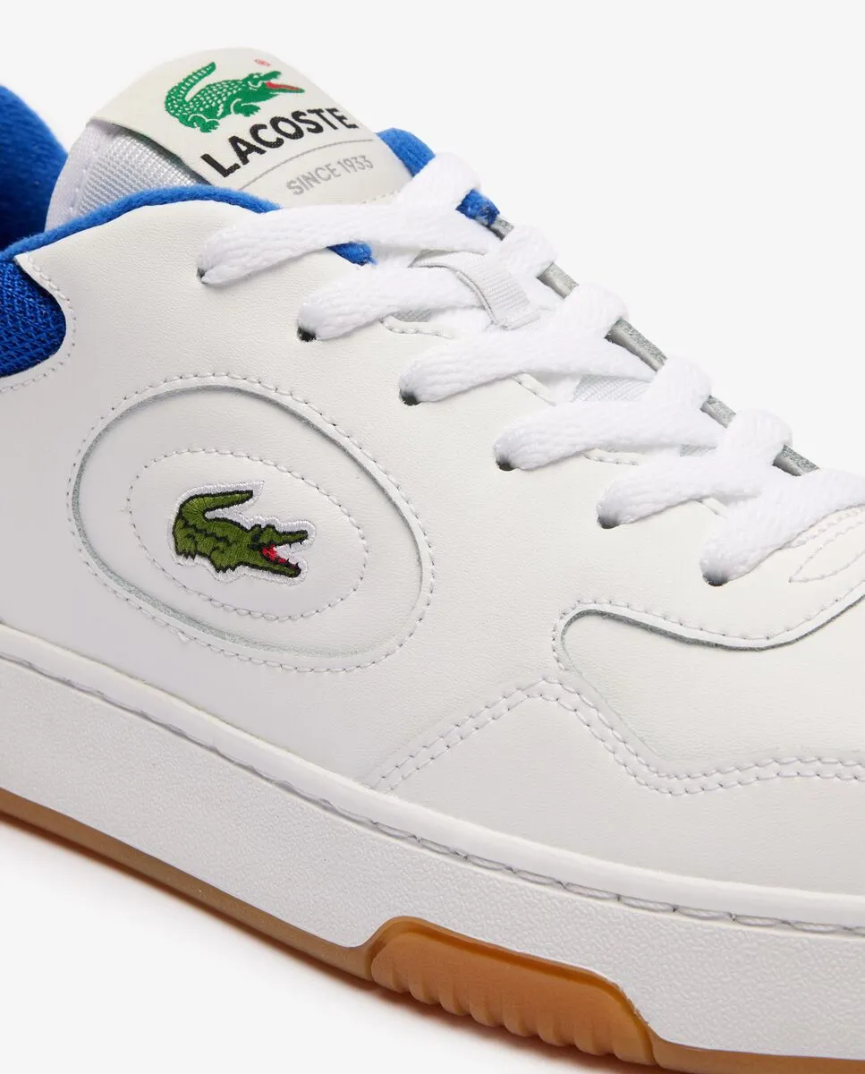 LACOSTE Men’s Lineset Contrasted Leather Trainers White