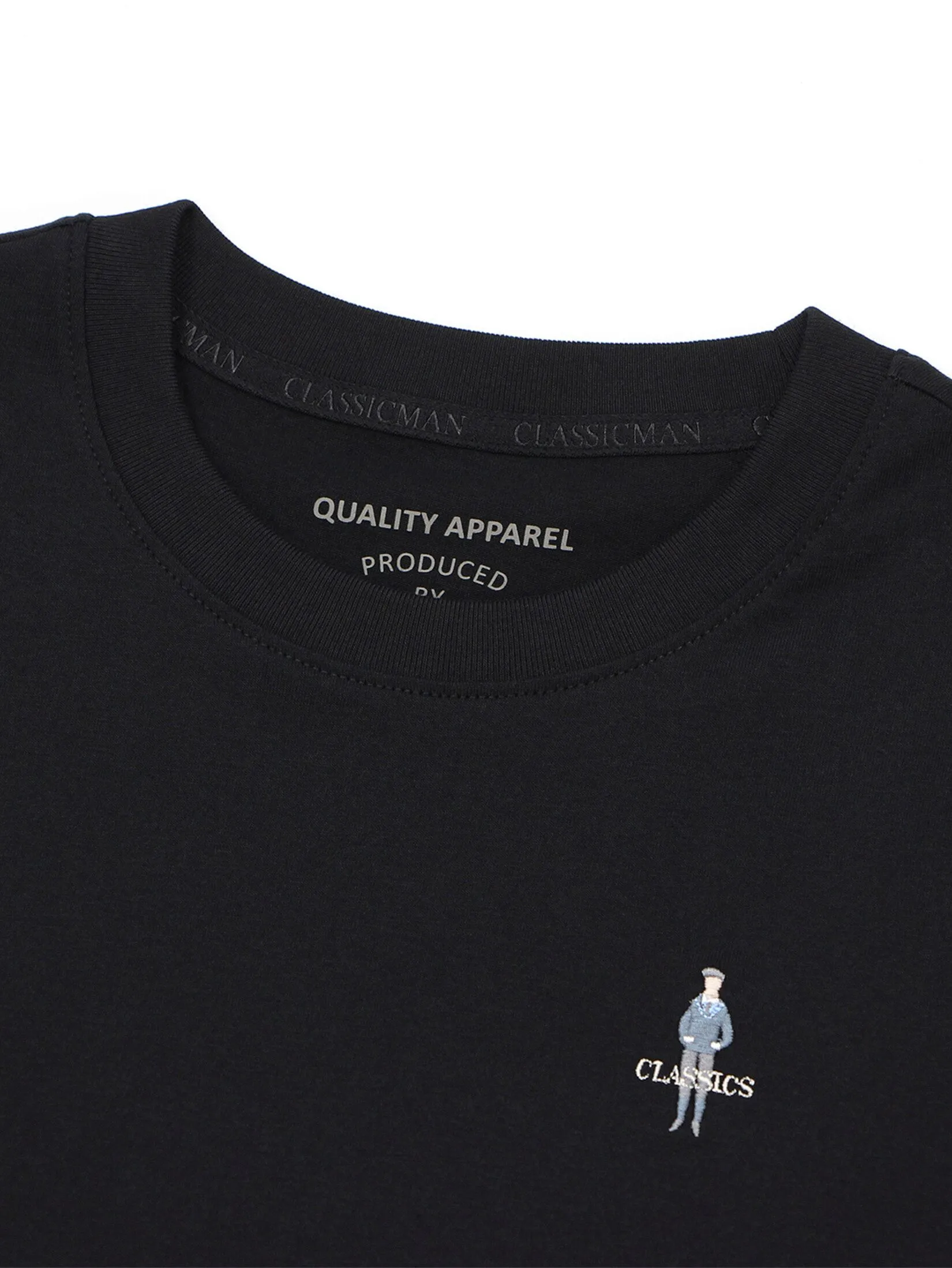 GIORDANO Women's Classic Man Tee Signature black