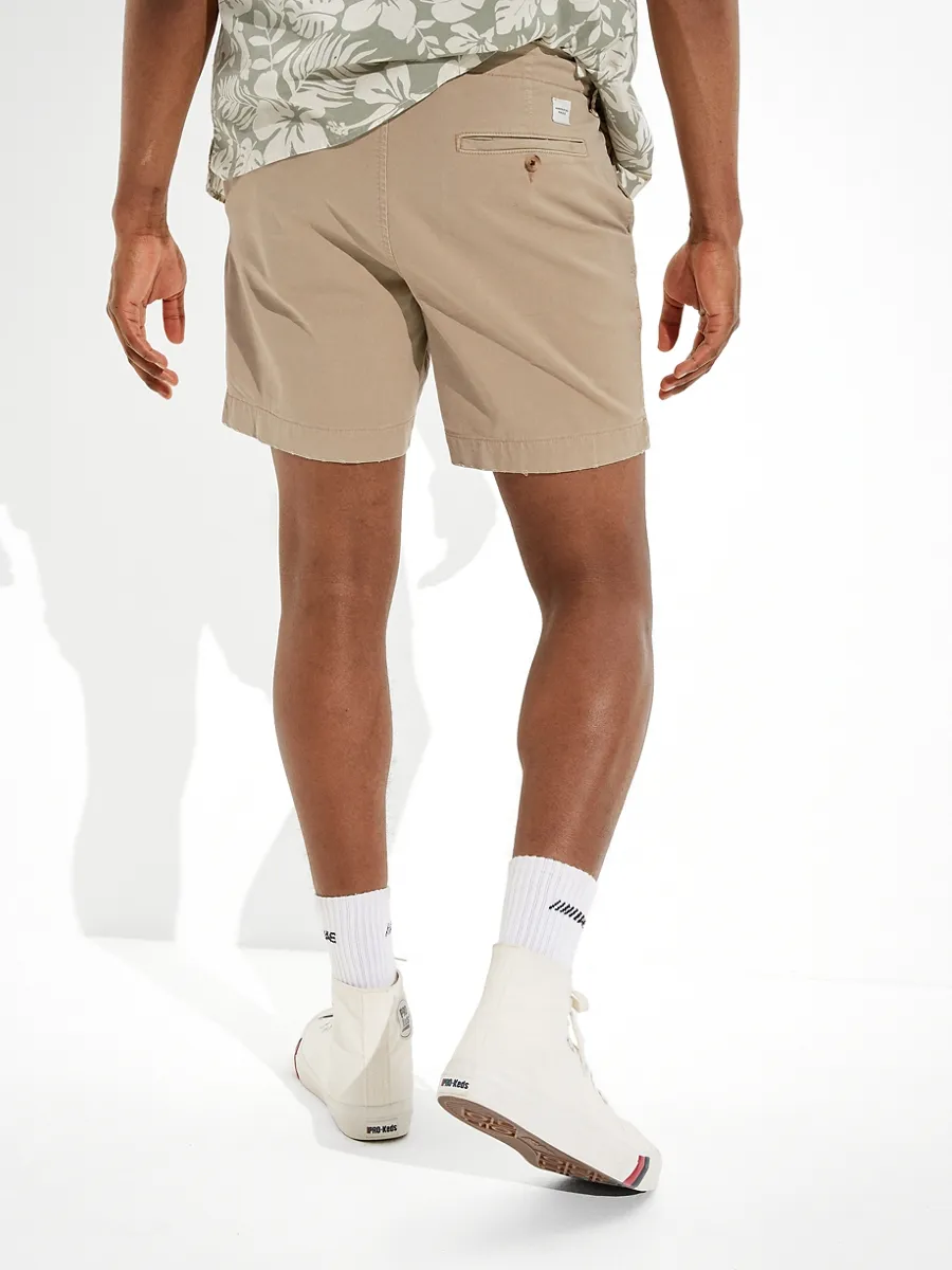 AMERICAN EAGLE MEN 7366 LIVED IN KHAKI 7 IN SHORT 212 KHAKI