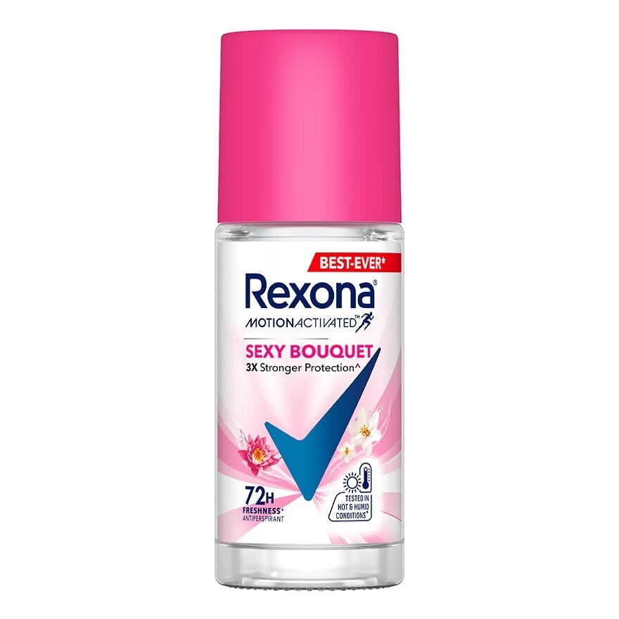 Rexona Roll On Sexy Bouquet Antiperspirant 45 Ml. โรลออน ลดเหงื่อ ระงับกลิ่น