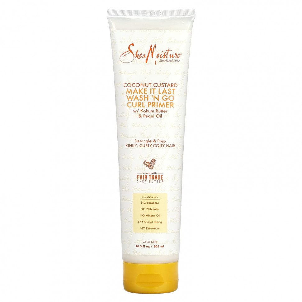 SheaMoisture, Make It Last Wash 'N Go Curl Primer, кокосовый крем, 305 мл (10,3 жидк. Унции)