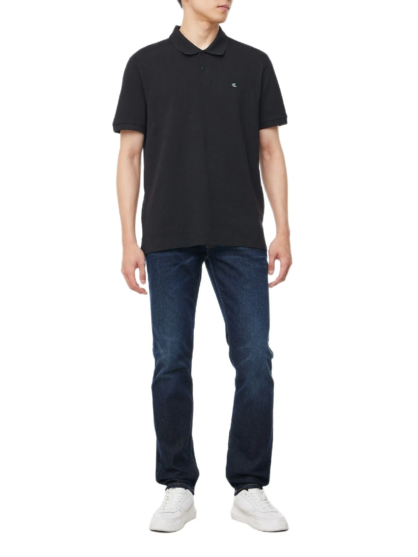 CALVIN KLEIN Men's Regular Fit Pique Short Sleeve Classic Polo T-Shirt Black