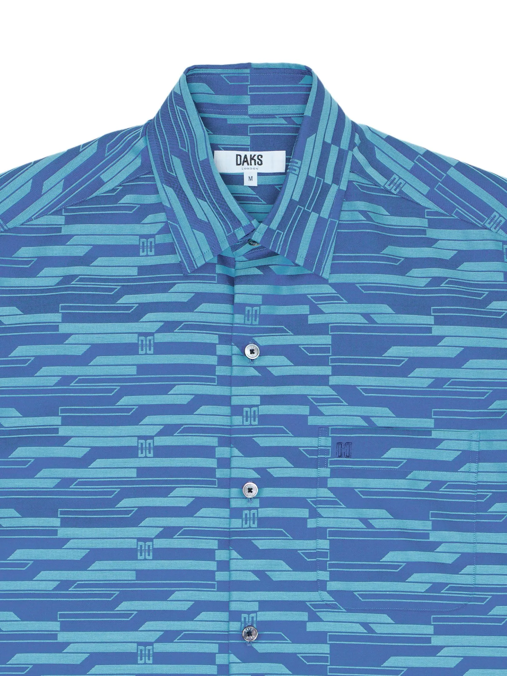 DAKS Men Short Sleeve Shirt Regular Fit Navy