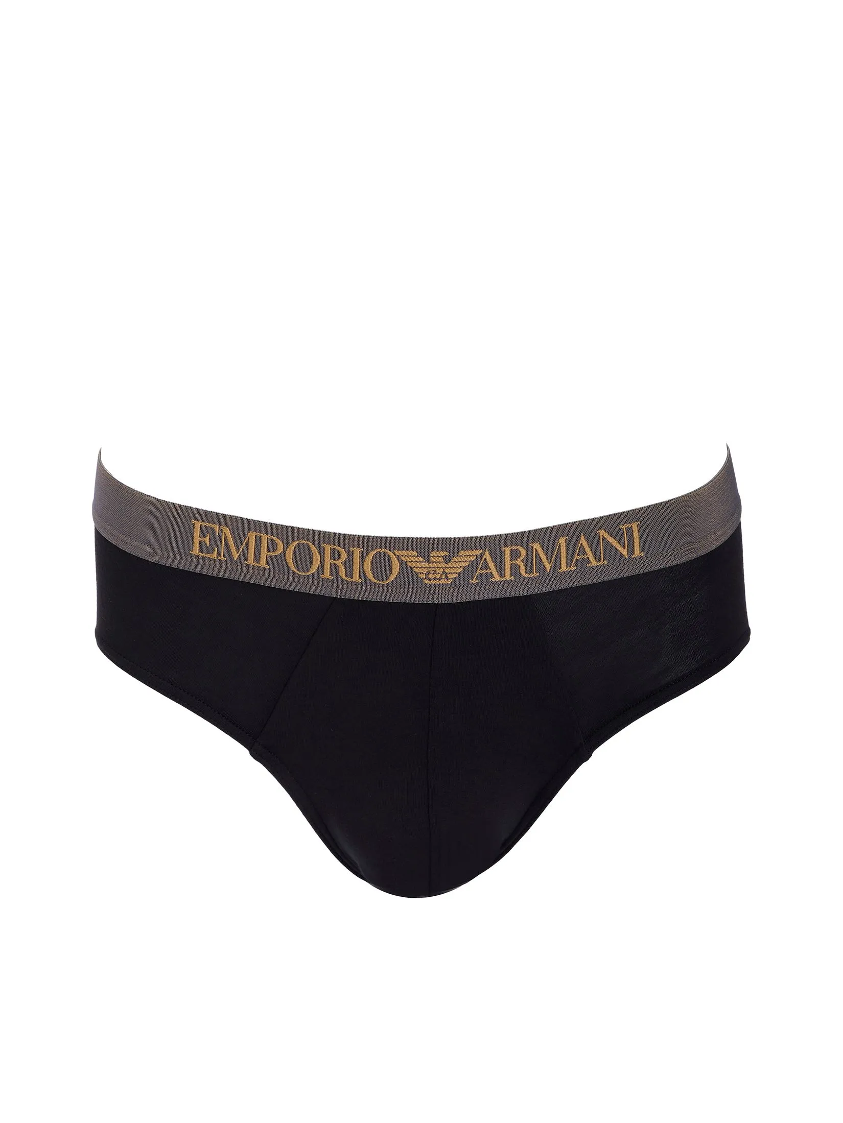 EMPORIO ARMANI Men Underwear Brief 2 Pack SS25 M7003 Vetiver / Black