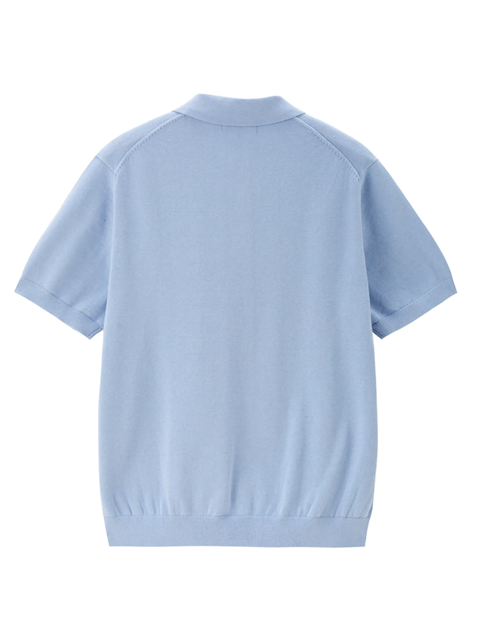 GIORDANO Men's Online Exclusive Soft Knit Polo Pullover Sweater (Korea) Sky blue