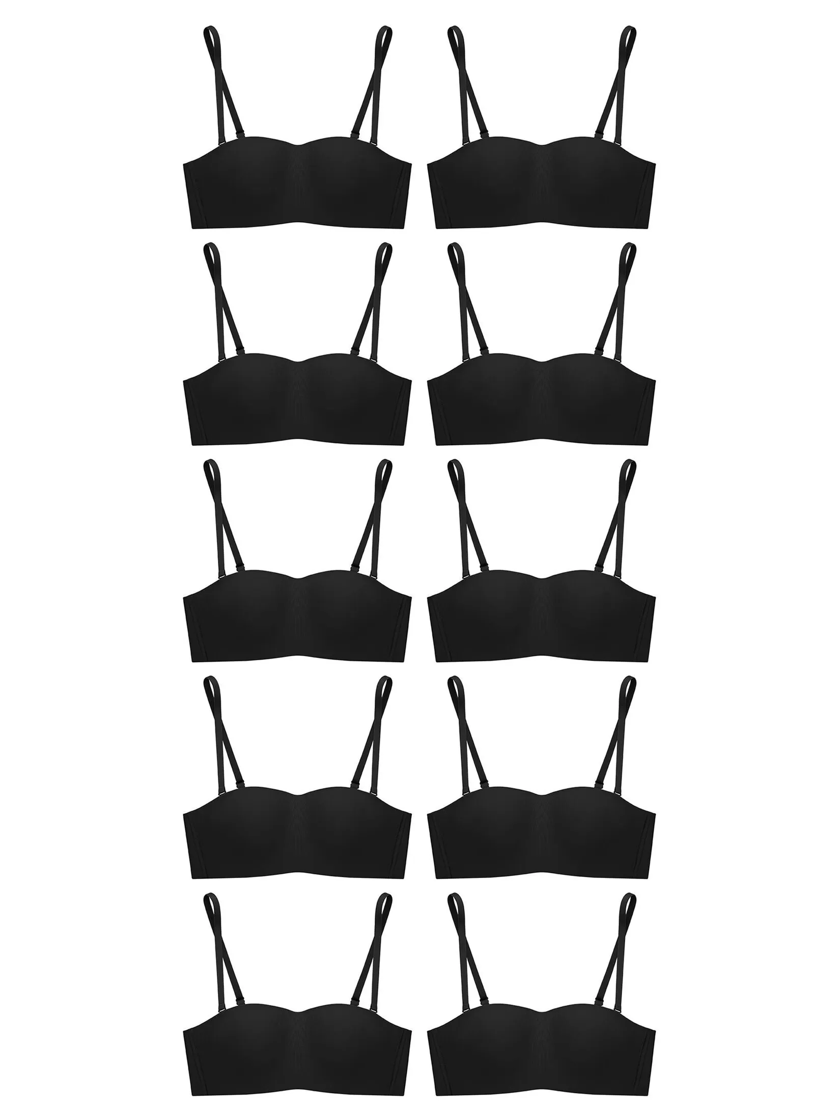 SABINA [Pack 10 Piece] [Online Exclusive] Bra Wireless Strapless Woman Pretty Perfect Seamless - Black