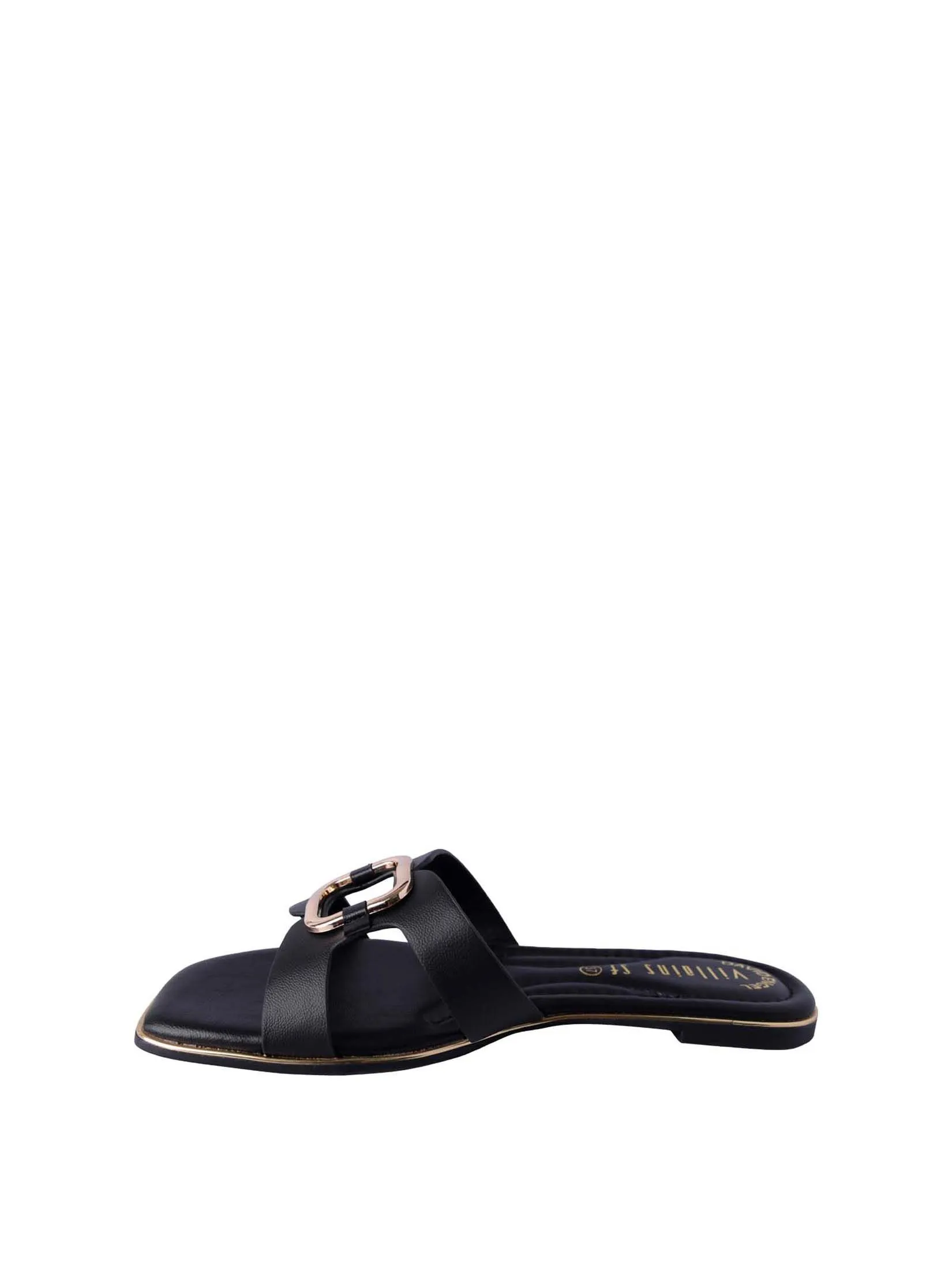 VILLAINS SF LIORA Women's Comfort Flat Sandals BLACK