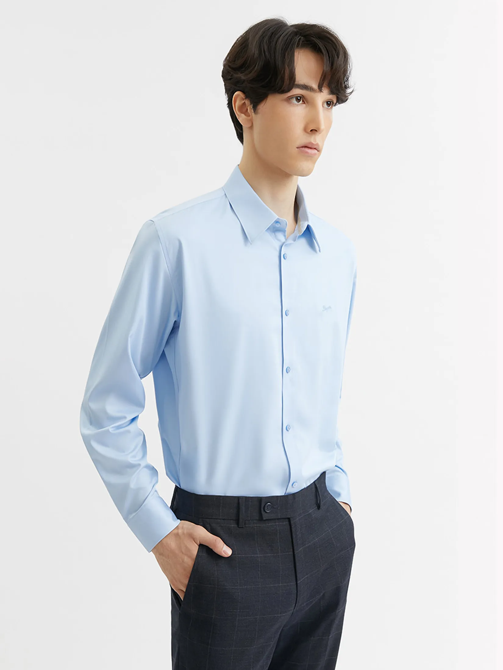 DAPPER Men SMOOTH & STRETCH Regular Fit Shirt Blue