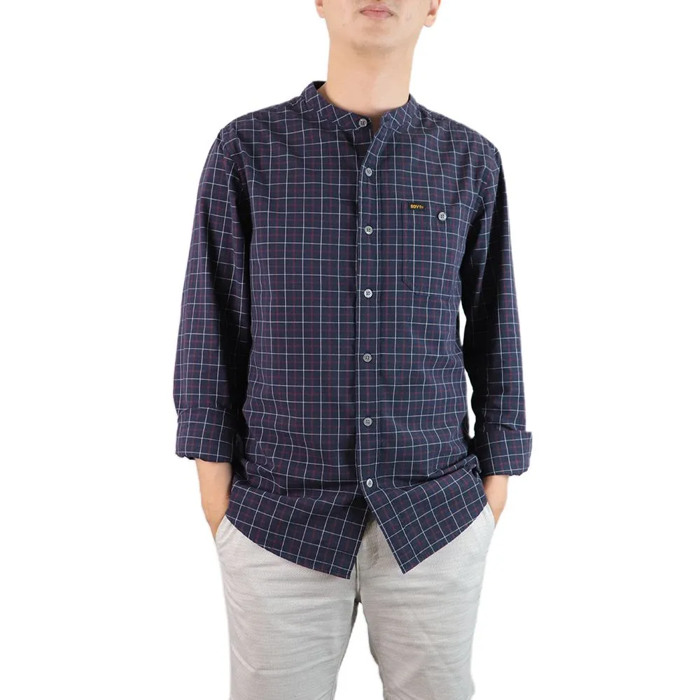 BOVY BBS11247-SHIRT MANDARIN SCOTTED NAVY
