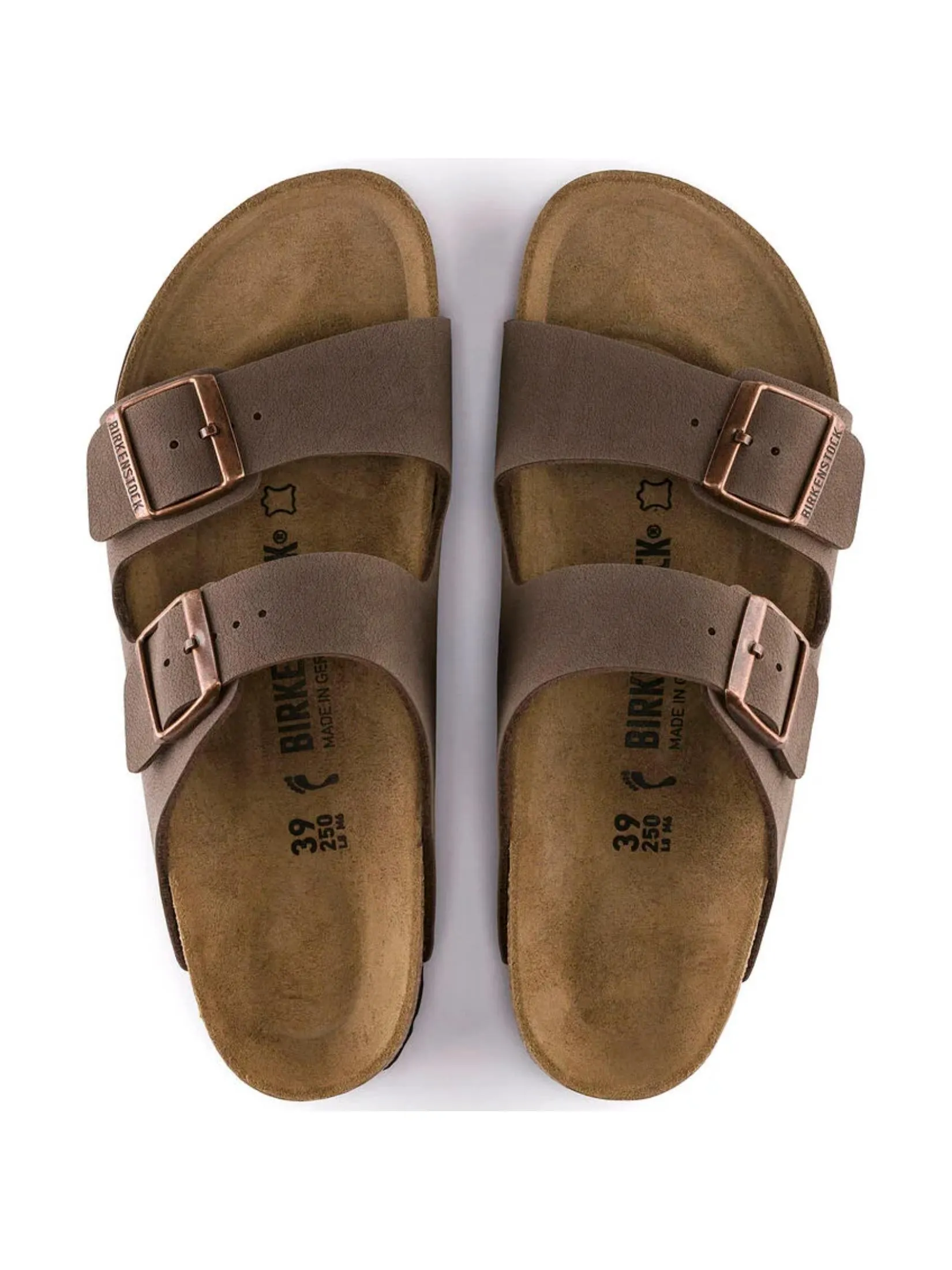 BIRKENSTOCK UNISEX SANDALS ARIZONA BIRKO-FLOR NUBUK MOCHA