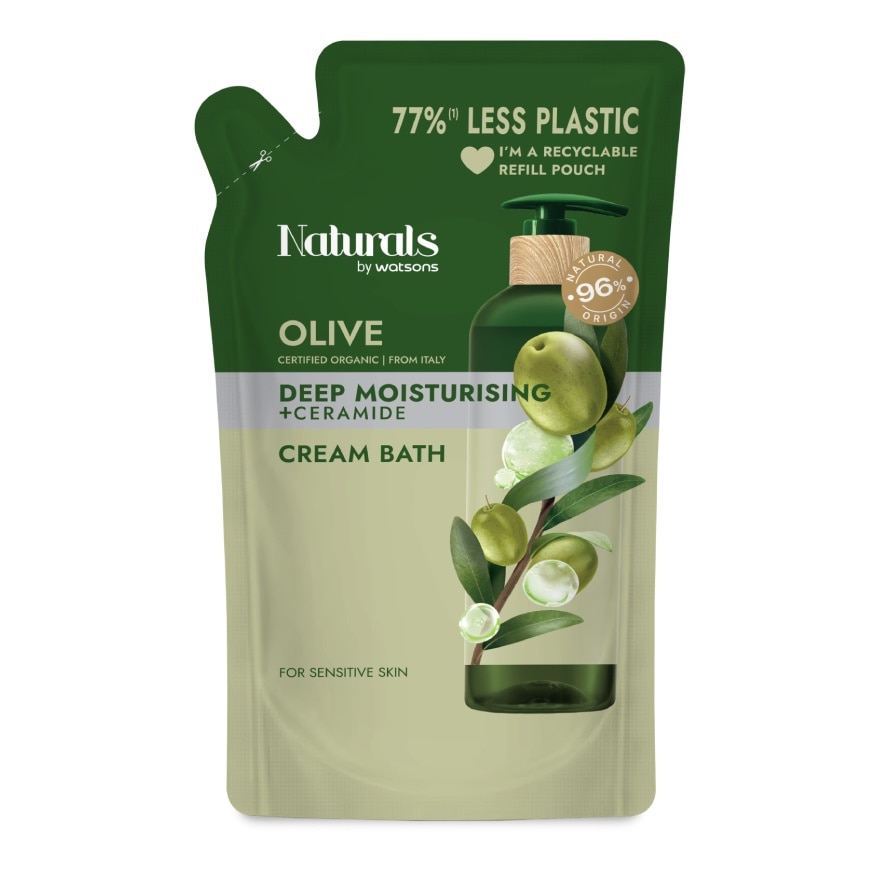 Naturals By Watsons Olive Deep Moisturising Cream Bath 450ml (Refill)