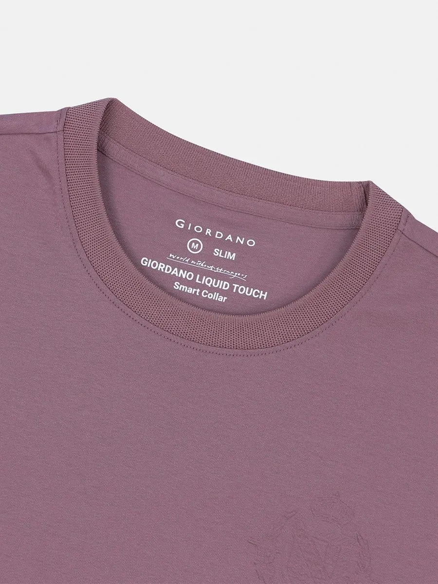 GIORDANO Men's Interlock Smart Tee (Liquid Touch) Wisful Mauve Purple