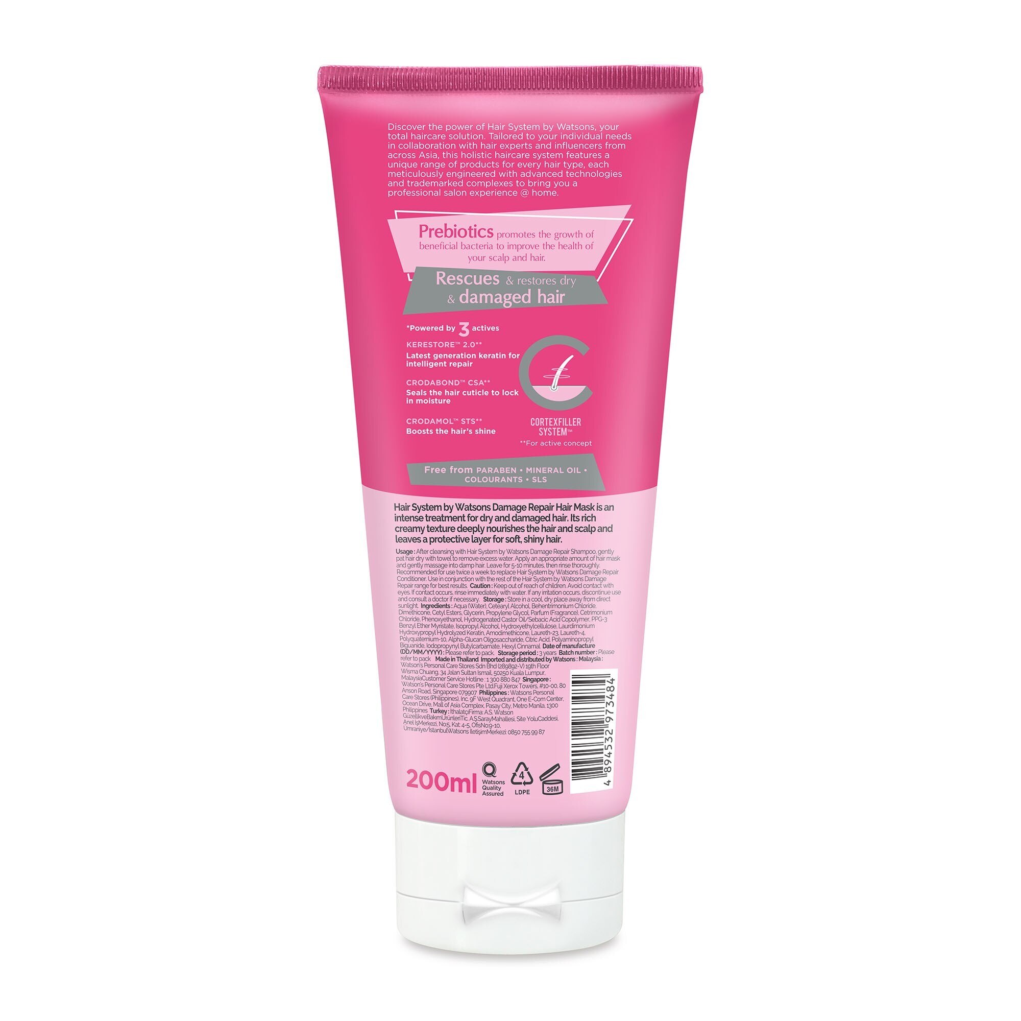 Hair System By Watsons Damage Repair Hair Mask 200ml.