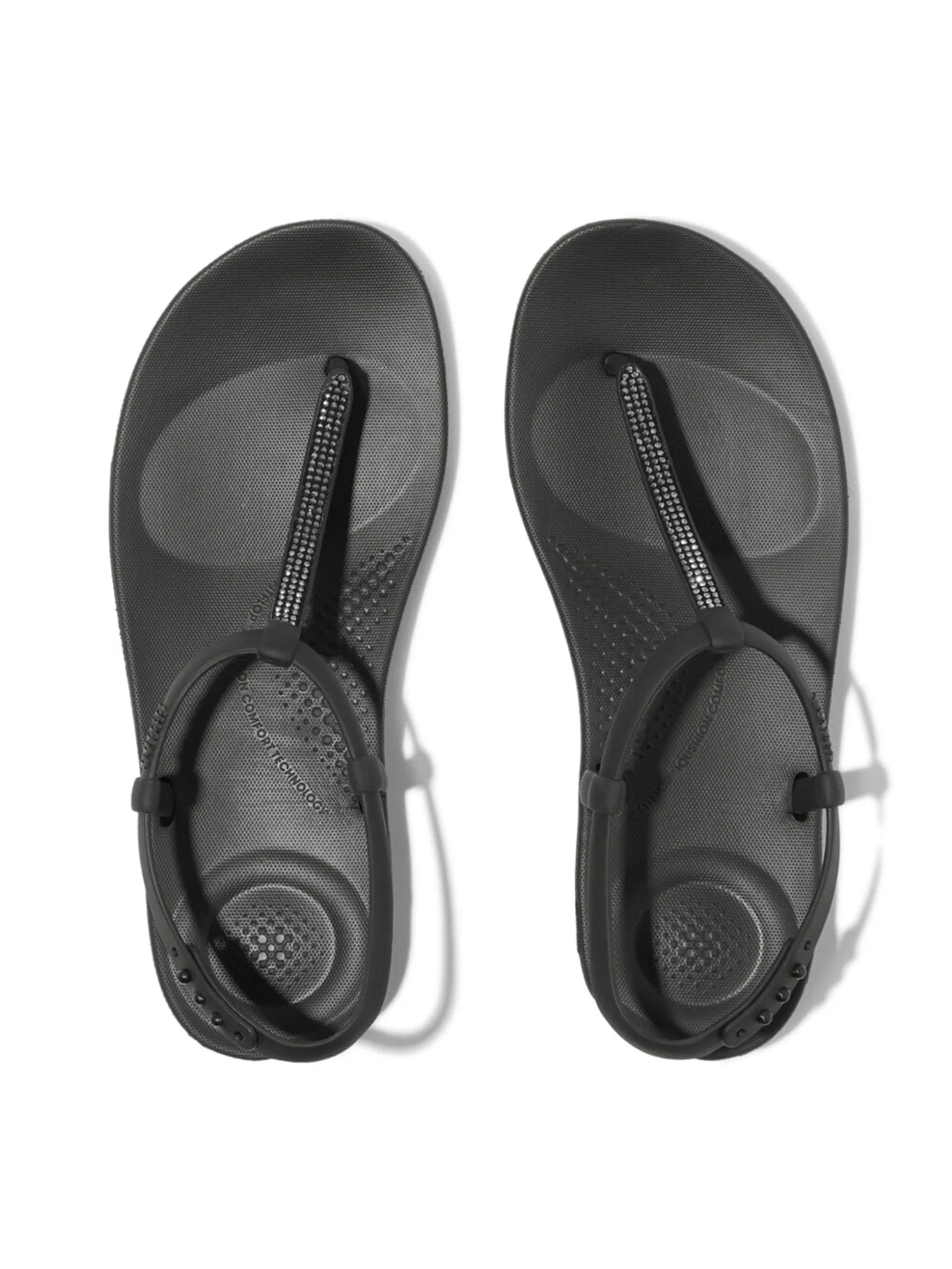FitFlop™ WOMEN'S IQUSHION SPLASH SPARKLE TSTRAP BLACK