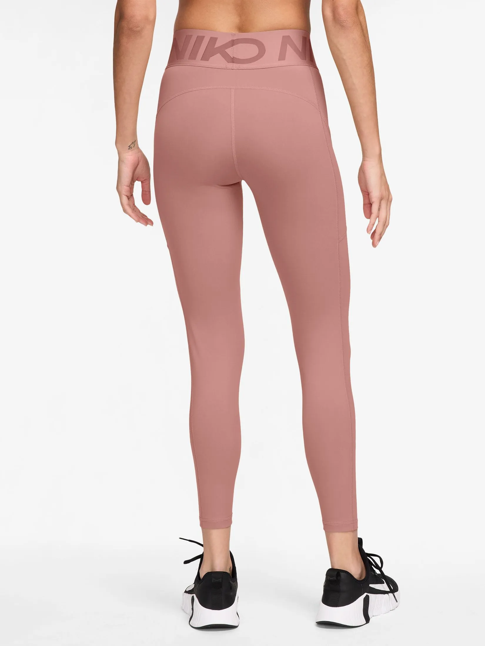 NIKE Women 7/8 Leggings Pro Sculpt High Waisted FV7389-685 Rust Pink/White