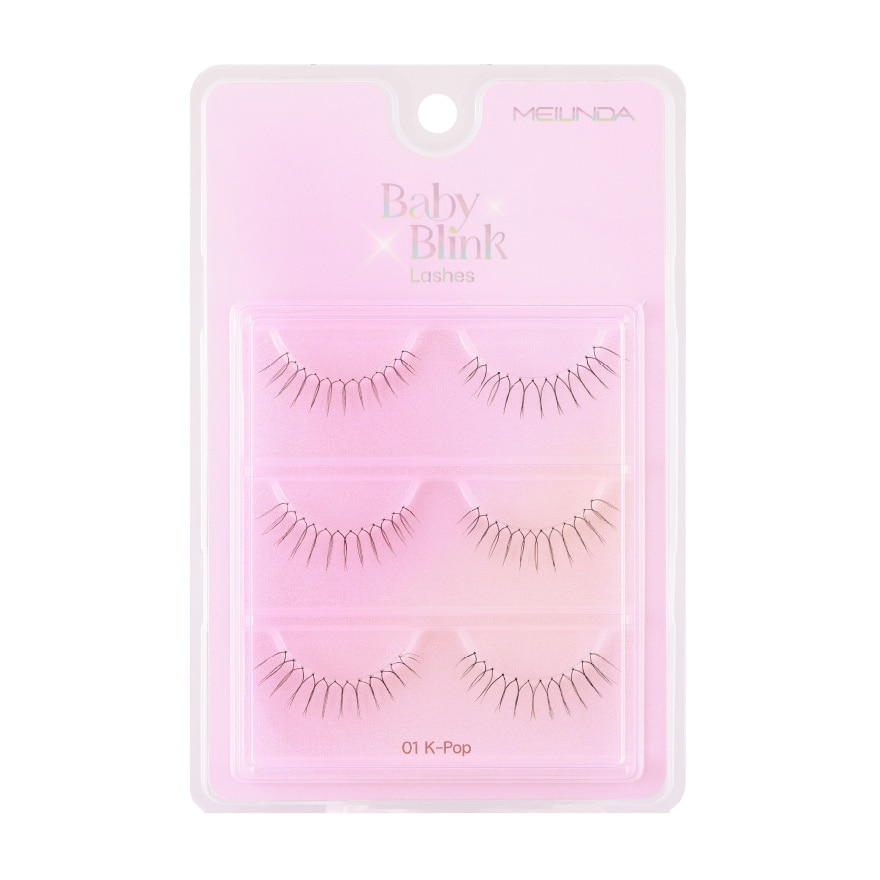 Meilinda Baby Blink Lashes 3pairs 01 K-Pop - 01 K-Pop