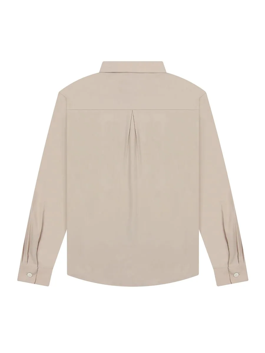 GIORDANO Women's Twill Acute Collar Shirt  Khaki