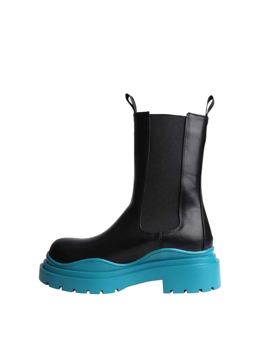 VILLAINS SF CAPELLA Boots BLACK BLUE