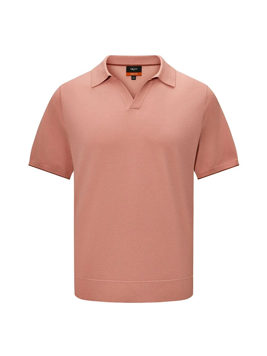 G2000 Men Clothing Viscose Poly Open Collar Polo Smart Fit - Pink