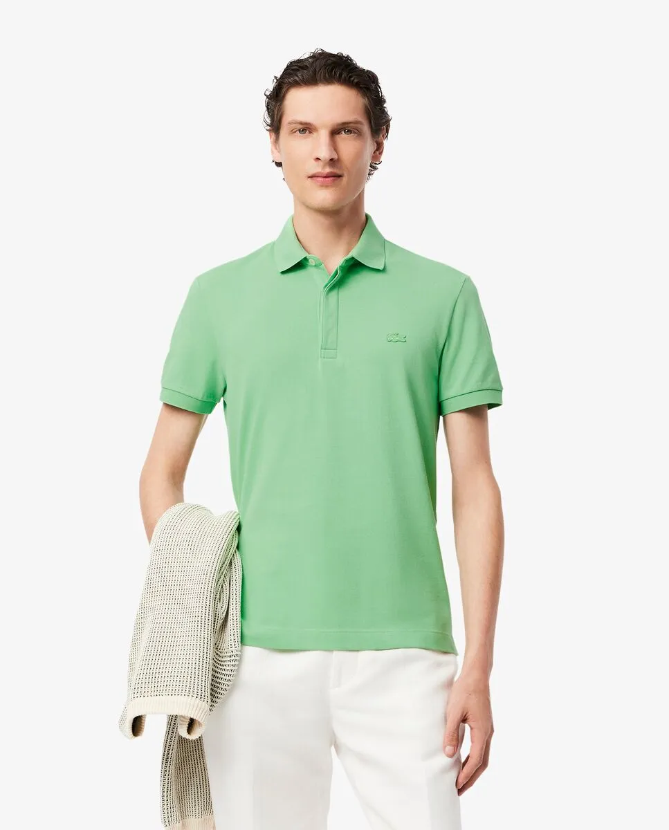 LACOSTE Regular Fit Paris Stretch Piqu  Polo Shirt Green
