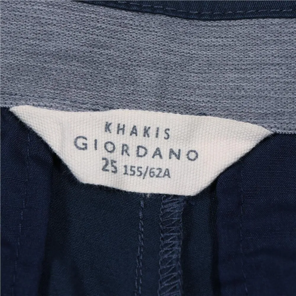 GIORDANO Blueberry Women's Twill Mid-Rise Slim Fit Pocket Shorts (180 Elastic Waistband)