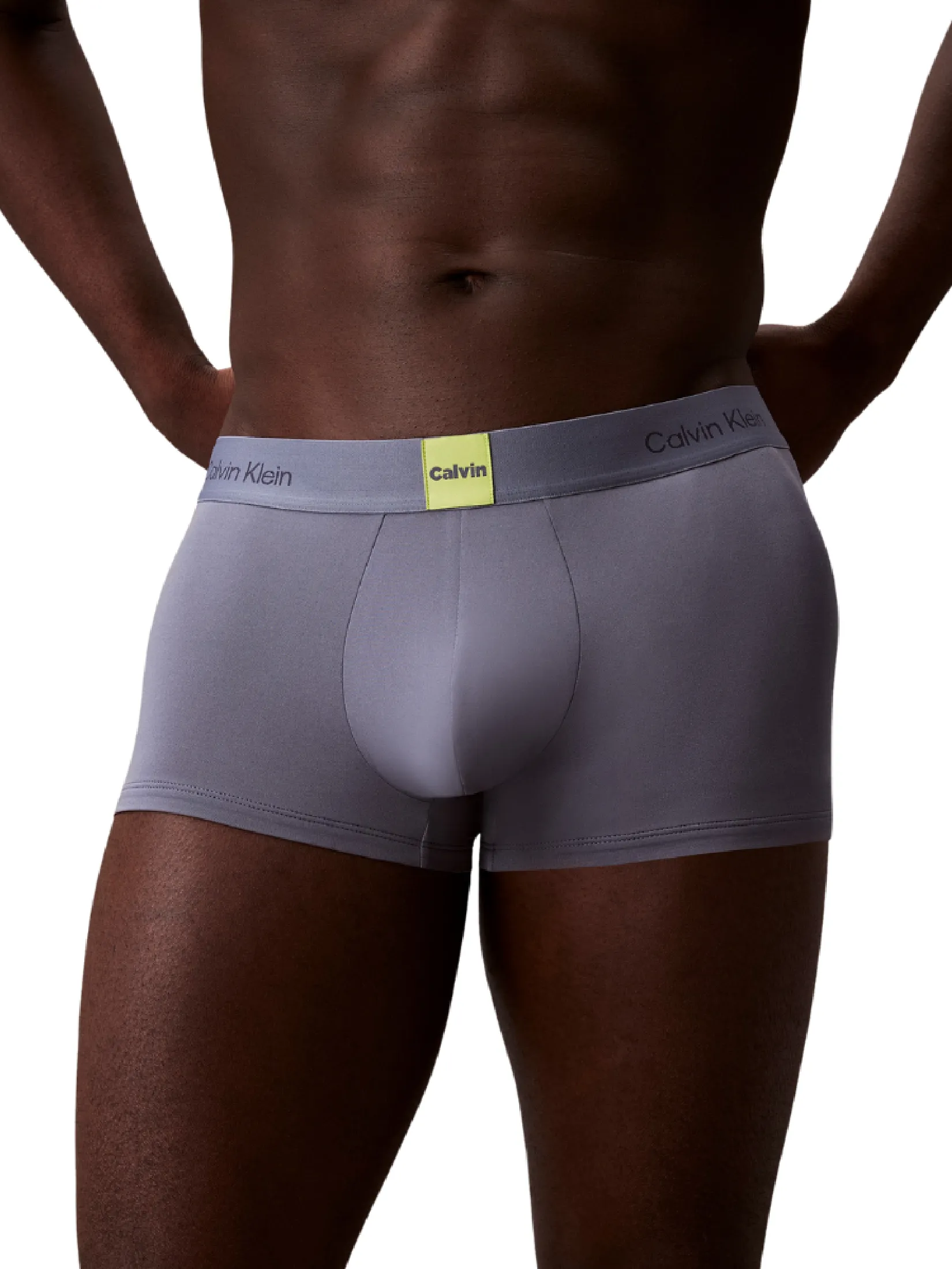 CALVIN KLEIN Men s Icon Logo Graphic Low Rise Trunk Grey